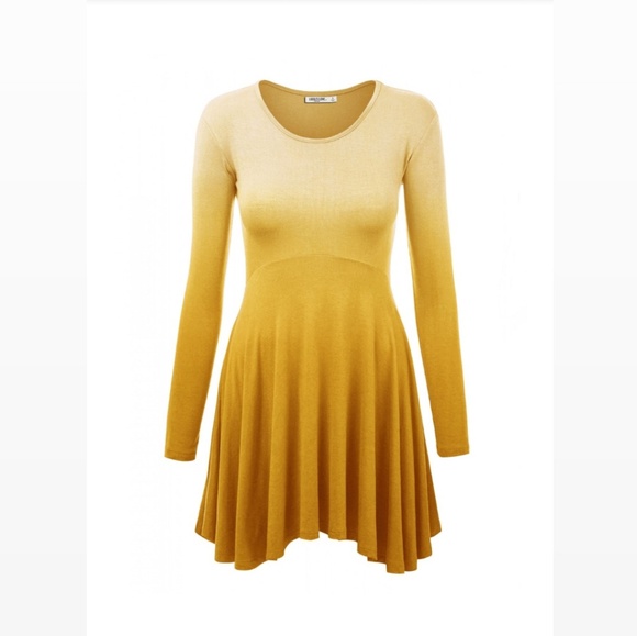 Lock & Love Tops - Lock & Love Yellow Ombre EmpireTunic Top